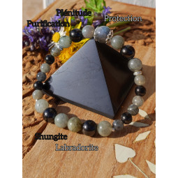 Bracelet en Labradorite & Shungite