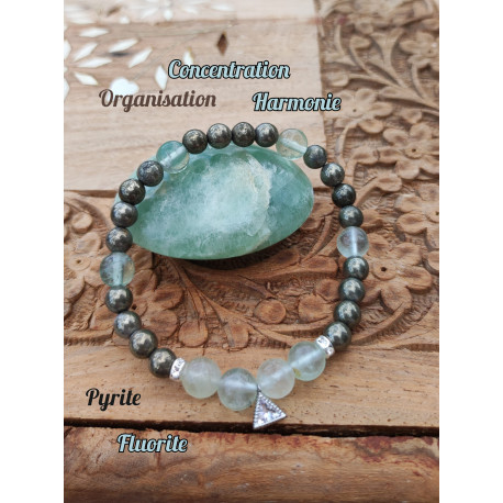 Bracelet en Fluorite & Pyrite Vibrations Cristallines
