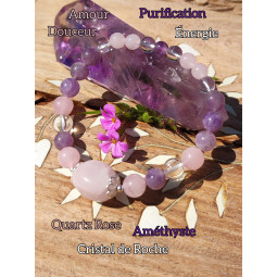 Bracelet Boules 3 Pierres Vibrations Cristallines