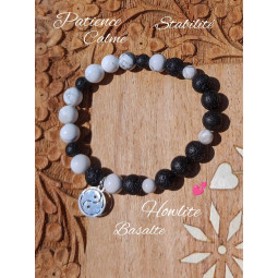 Bracelet Howlite & Basalte Vibrations Cristallines