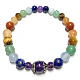 Bracelet Boules 7 Chakras Vibrations Cristallines