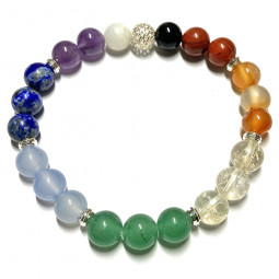 Bracelet Boules 7 Chakras Vibrations Cristallines