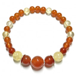 Bracelet en Cornaline & Citrine Vibrations Cristallines