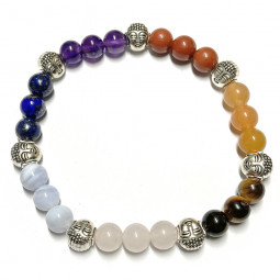 Bracelet Boules 7 Chakras Vibrations Cristallines