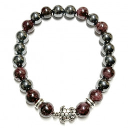 Bracelet Grenat & Hématite Vibrations Cristallines