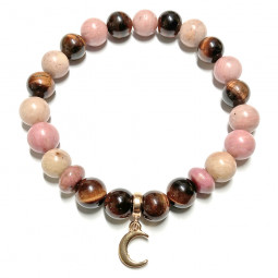 Bracelet Rhodonite & Oeil de Taureau Vibrations Cristallines