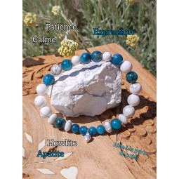 Bracelet Apatite & Howlite Vibrations Cristallines
