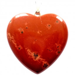 Pendentif Coeur en Jaspe Rouge