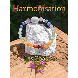 Bracelet Boules 7 Chakras Vibrations Cristallines