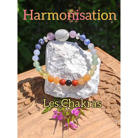 Bracelet Boules 7 Chakras Vibrations Cristallines