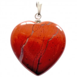 Pendentif Coeur en Jaspe Rouge