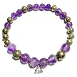 Bracelet en Pyrite & Améthyste Vibrations Cristallines