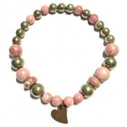 Bracelet en Pyrite & Rhodonite Vibrations Cristallines