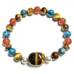 Bracelet Boules 3 Pierres Vibrations Cristallines