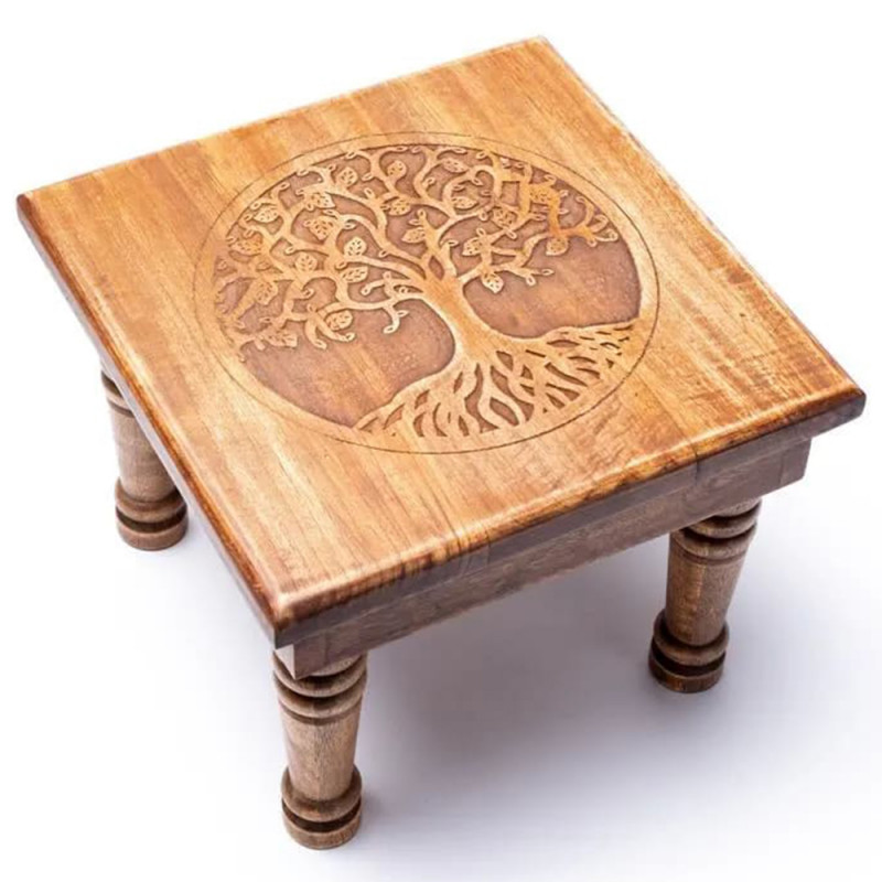 Assiette En Bois Arbre De La Vie 16 Cm - Plat Décoratif Original Pour Apéritif