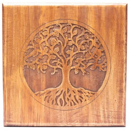 Table Arbre de Vie en Bois Vibrations Cristallines