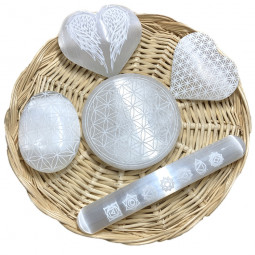 Galet Fleur de Vie en Sélénite Vibrations Cristallines