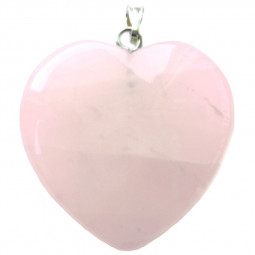 Pendentif Coeur en Quartz Rose