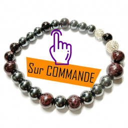 Bracelet Grenat & Hématite