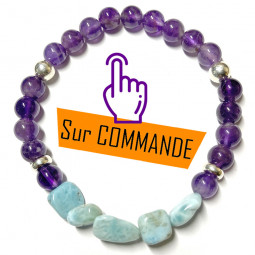 Bracelet en Larimar & Améthyste