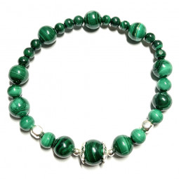 Bracelet Boules en Malachite Vibrations Cristallines