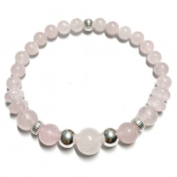 Bracelet Boules en Quartz Rose Vibrations Cristallines