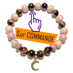 Bracelet Rhodonite & Oeil de Taureau Vibrations Cristallines