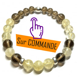 Bracelet en Quartz Fumé & Citrine