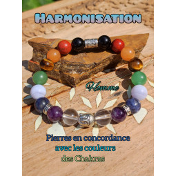 Bracelet Boules 7 Chakras Vibrations Cristallines