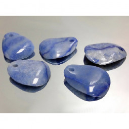 Pendentif Pétale en Aventurine Bleue Vibrations Cristallines