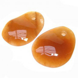 Pendentif Pétale en Aventurine Rouge Vibrations Cristallines