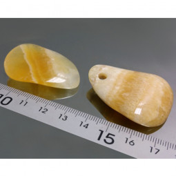Pendentif Pétale en Calcite Jaune Vibrations Cristallines