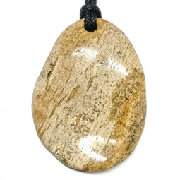 Pendentif Pétale en Jaspe Paysage Vibrations Cristallines