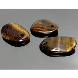 Pendentif Pétale en Oeil de Tigre Vibrations Cristallines