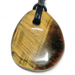 Pendentif Pétale en Oeil de Tigre Vibrations Cristallines