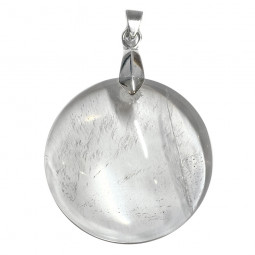 Pendentif Cabochon en Cristal de Roche Vibrations Cristallines