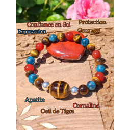 Bracelet Boules 3 Pierres Vibrations Cristallines