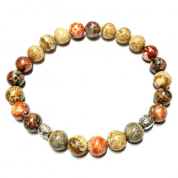 Bracelet  en Jaspe Léopard & Jaspe Paysage Vibrations Cristallines