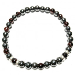 Bracelet Grenat & Hématite Vibrations Cristallines