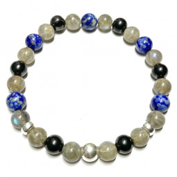 Bracelet Boules 3 Pierres Vibrations Cristallines