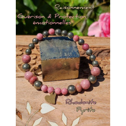 Bracelet en Pyrite & Rhodonite Vibrations Cristallines
