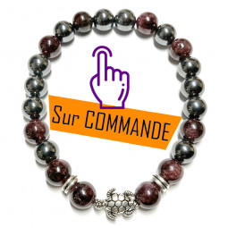 Bracelet Grenat & Hématite Vibrations Cristallines