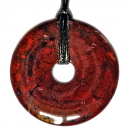 Pendentif Donut en Jaspe Breschia