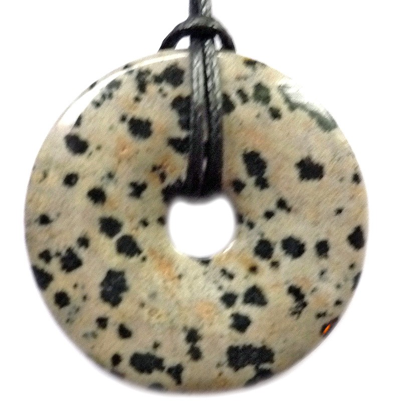 Pendentif Donut en Jaspe Dalmatien