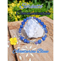 Bracelet Boules en Aventurine Bleue Vibrations Cristallines