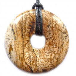 Pendentif Donut en Jaspe Paysage Vibrations Cristallines