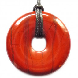 Pendentif Donut en Jaspe Rouge