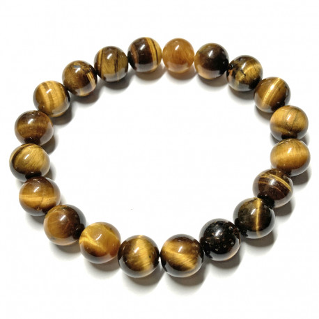 Bracelet Boules en Oeil de Tigre Vibrations Cristallines
