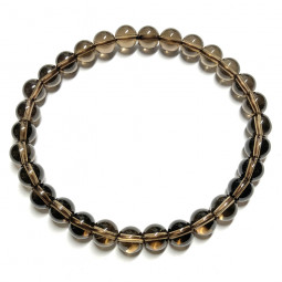 Bracelet Boules en Quartz Fumé