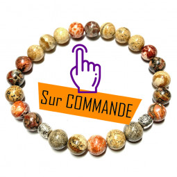 Bracelet  en Jaspe Léopard & Jaspe Paysage Vibrations Cristallines